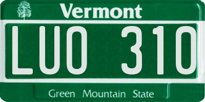 VT license plate LUO310