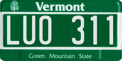 VT license plate LUO311