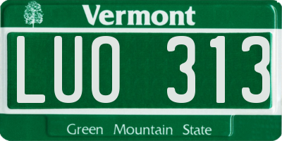 VT license plate LUO313