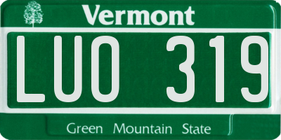 VT license plate LUO319
