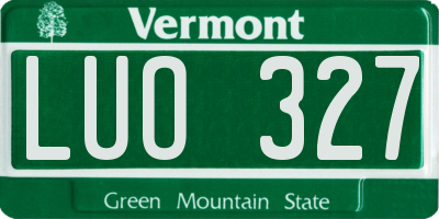 VT license plate LUO327