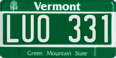 VT license plate LUO331