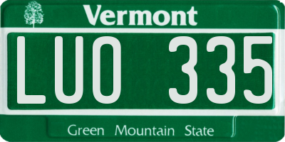 VT license plate LUO335