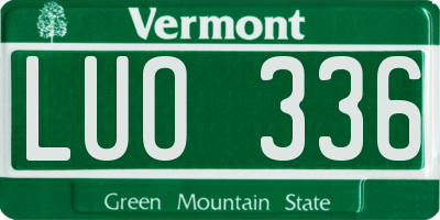 VT license plate LUO336