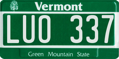 VT license plate LUO337