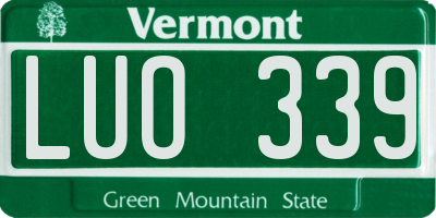VT license plate LUO339