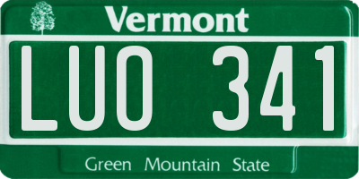 VT license plate LUO341