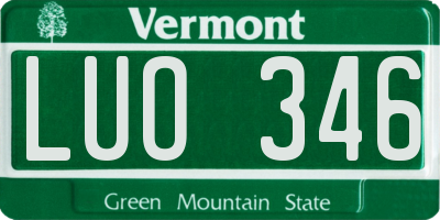 VT license plate LUO346