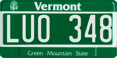 VT license plate LUO348