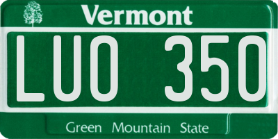 VT license plate LUO350
