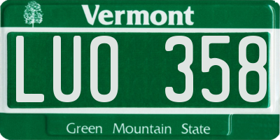 VT license plate LUO358