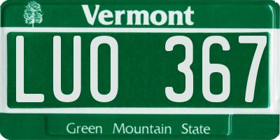 VT license plate LUO367
