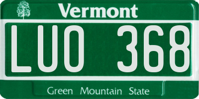 VT license plate LUO368