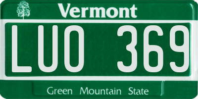 VT license plate LUO369
