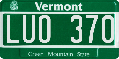 VT license plate LUO370