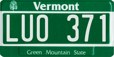 VT license plate LUO371