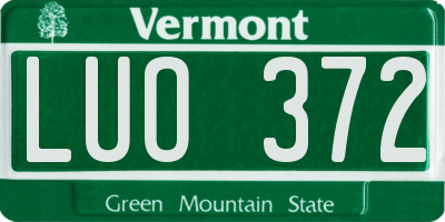 VT license plate LUO372