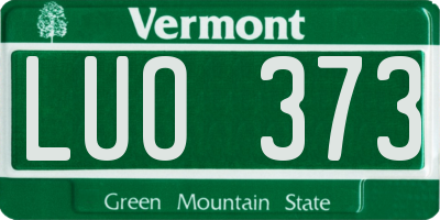 VT license plate LUO373