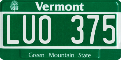 VT license plate LUO375