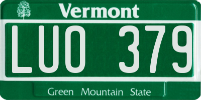 VT license plate LUO379