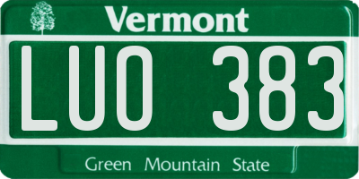 VT license plate LUO383