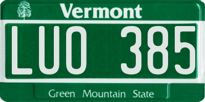 VT license plate LUO385