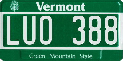 VT license plate LUO388