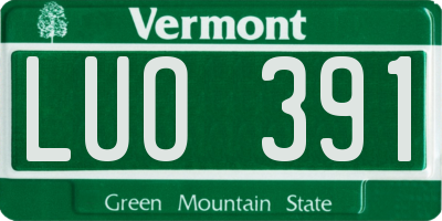 VT license plate LUO391