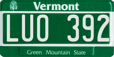 VT license plate LUO392