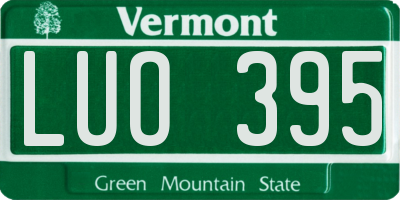 VT license plate LUO395