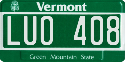 VT license plate LUO408