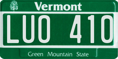 VT license plate LUO410