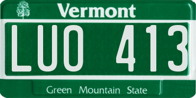 VT license plate LUO413