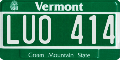 VT license plate LUO414