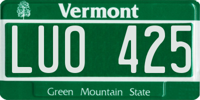 VT license plate LUO425
