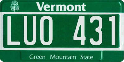 VT license plate LUO431