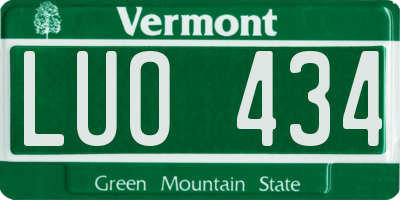 VT license plate LUO434