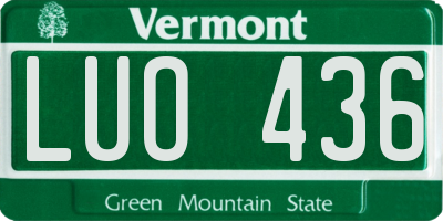 VT license plate LUO436