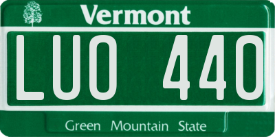VT license plate LUO440