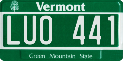 VT license plate LUO441