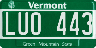 VT license plate LUO443
