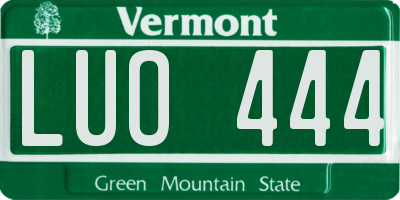 VT license plate LUO444