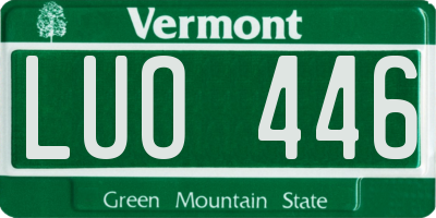VT license plate LUO446