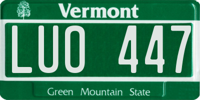 VT license plate LUO447