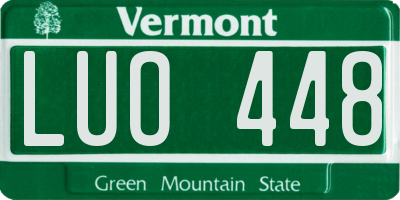 VT license plate LUO448