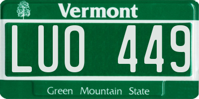 VT license plate LUO449