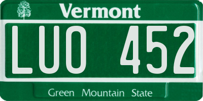 VT license plate LUO452