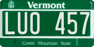 VT license plate LUO457