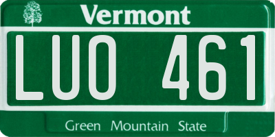 VT license plate LUO461