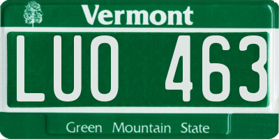 VT license plate LUO463